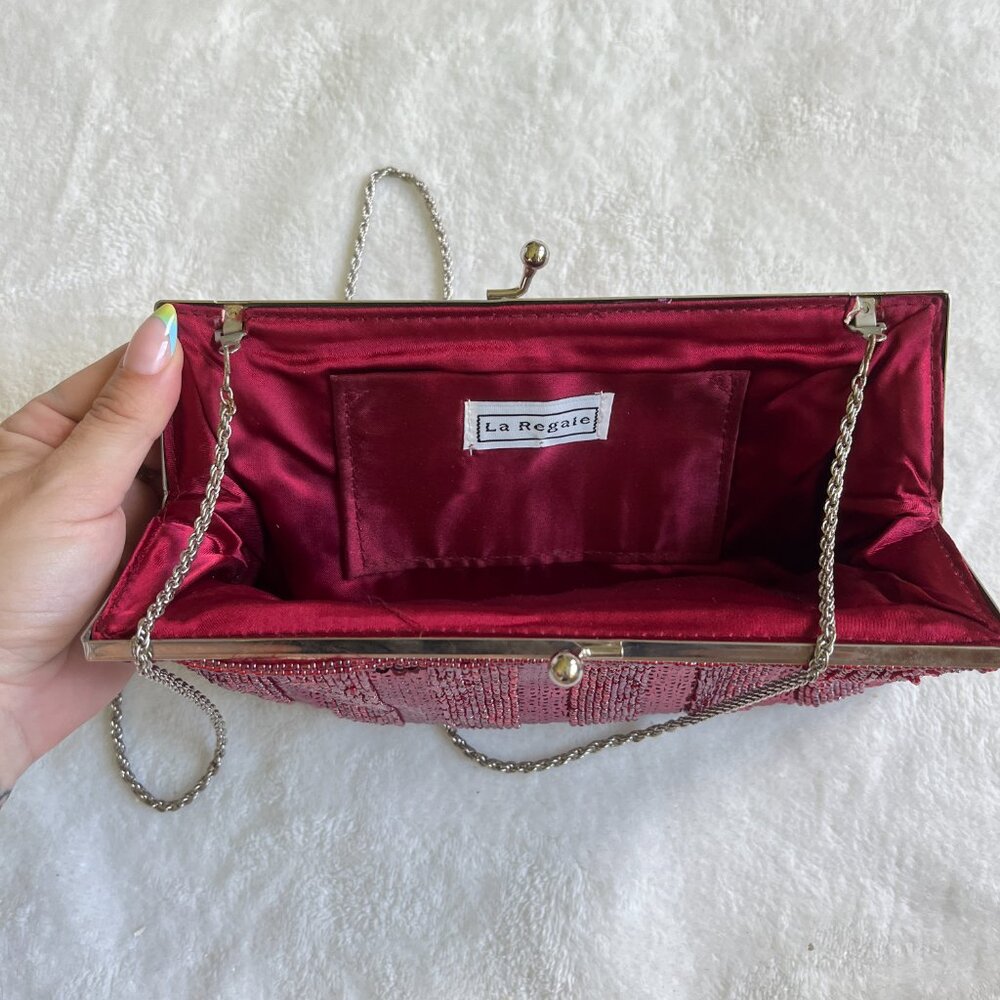 2/$50 🌸 VTG La Regale Pink Sequin Evening Bag - Picture 4 of 5
